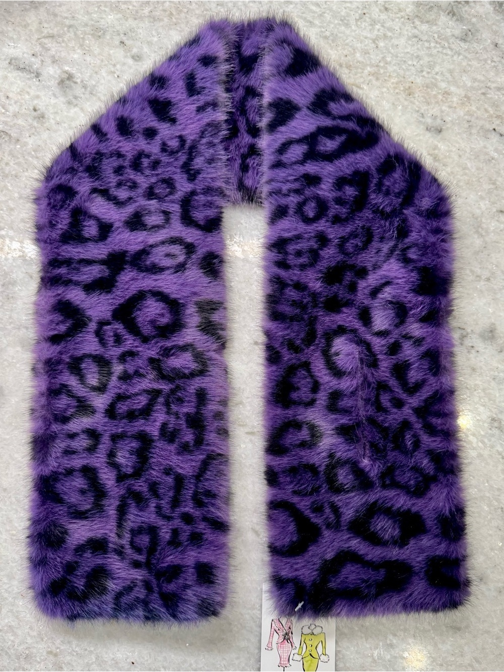 New Fall Winter Purple Leopard Print Faux Fur Neck Warmer Pull Through Scarf - Picture 4 of 6